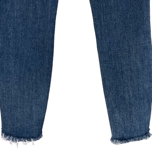 Paige SZ 27 Verdugo Crop Jeans Low-Rise Stretch 5-Pocket Whiskered Zip-Fly Blue - Picture 7 of 12